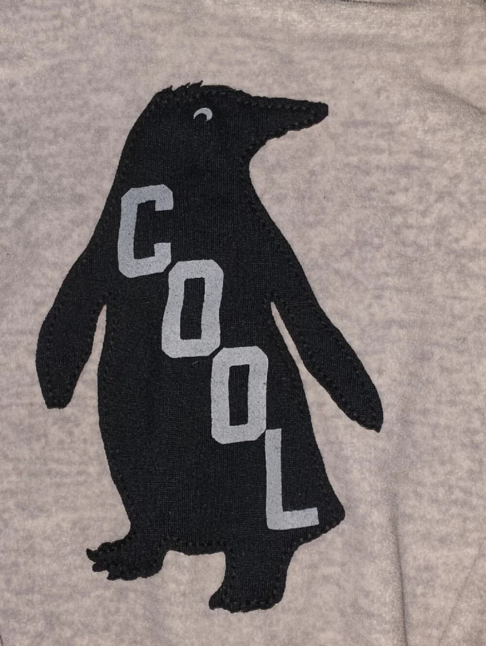 Carter's Grey Long Sleeve Tee with Blue Collar and Navy Penguin